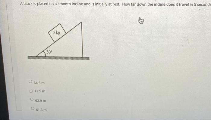 Solved A block is placed on a smooth incline and is | Chegg.com