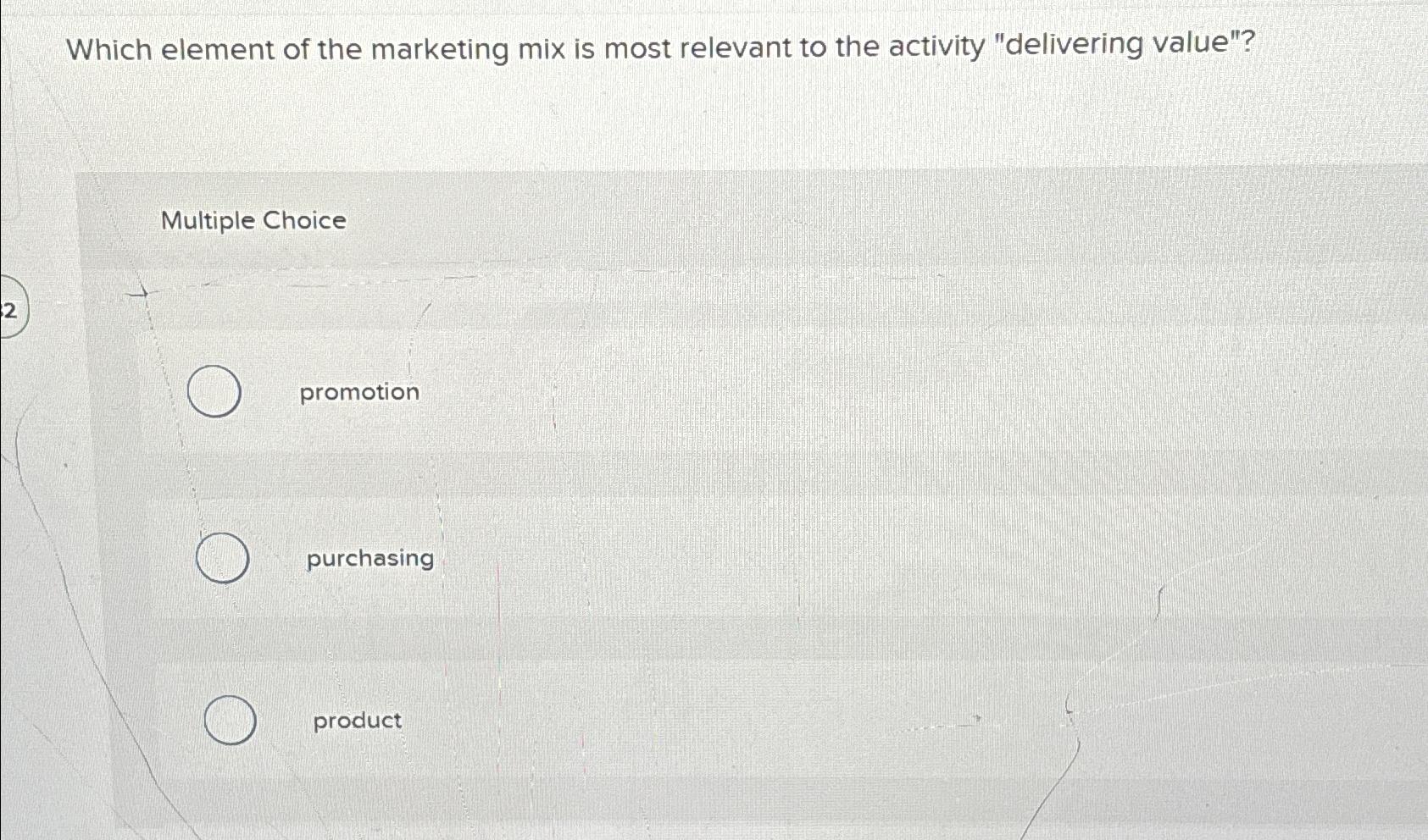 Solved Which element of the marketing mix is most relevant | Chegg.com