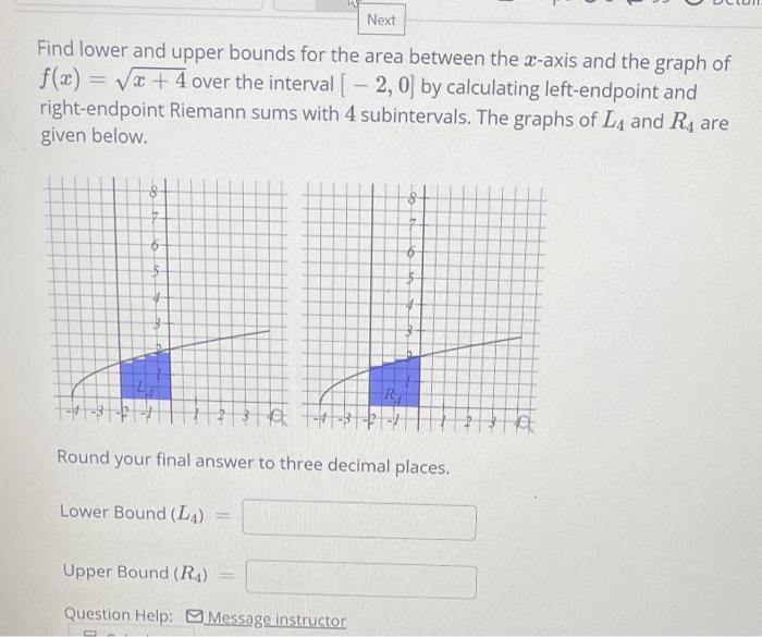 Solved Find lower and upper bounds for the area between the | Chegg.com