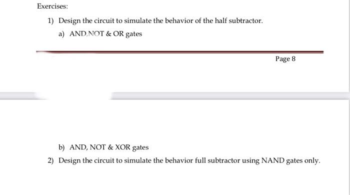 Solved Exercises: 1) Design the circuit to simulate the | Chegg.com