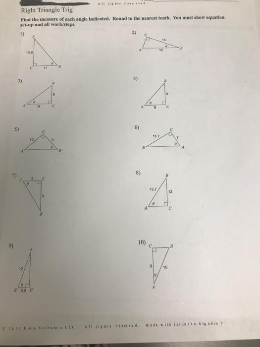 A V Right Triangle Trig Find The Measure Of Each Chegg Com