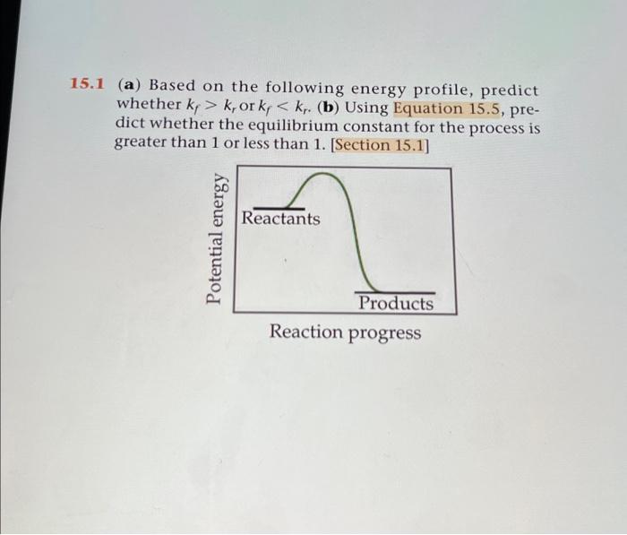 Solved 15.1 (a) Based on the following energy profile,