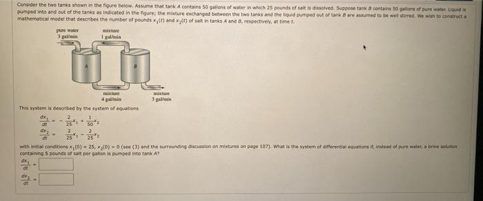 Solved Consider the two tanks shown in the figure below. | Chegg.com