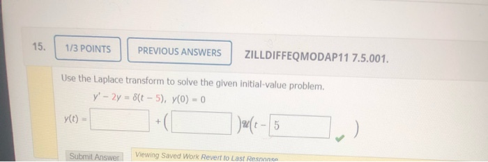 Solved 1/3 POINTS PREVIOUS ANSWERS ZILLDIFFEQMODAP11 | Chegg.com