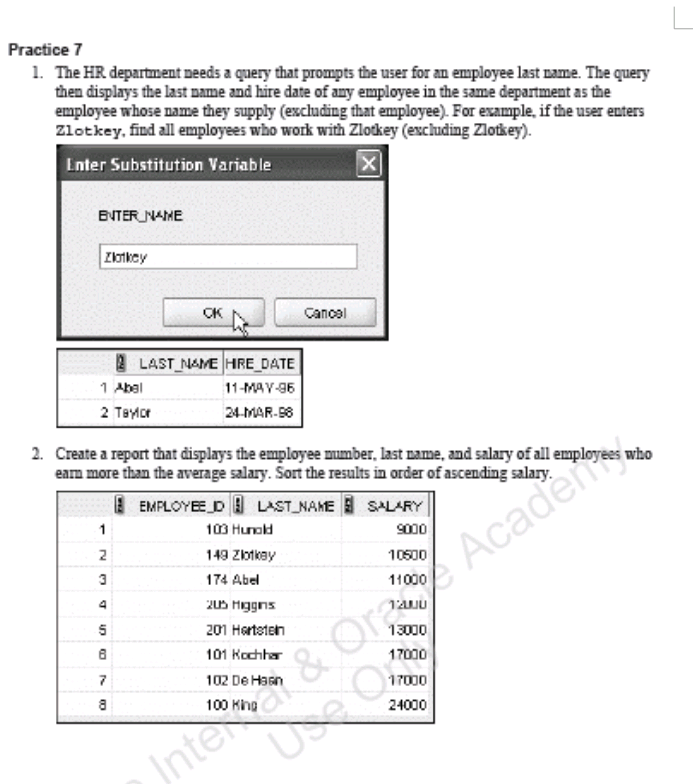 Solved Practice 7 1. The HR Department Needs A Query That | Chegg.com