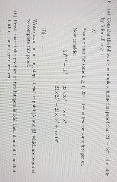 Solved 6. (a) Consider the following incomplete induction | Chegg.com