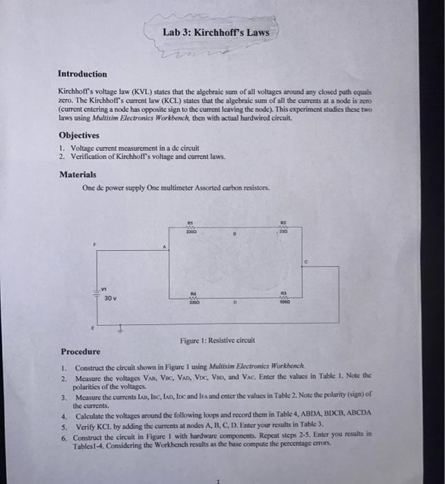 kirchhoff's law experiment lab report conclusion