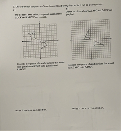 Solved Describe each sequence of transformations below, then | Chegg.com