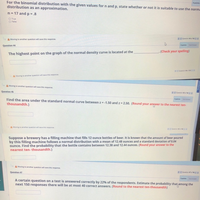Solved For the binomial distribution with the given values | Chegg.com