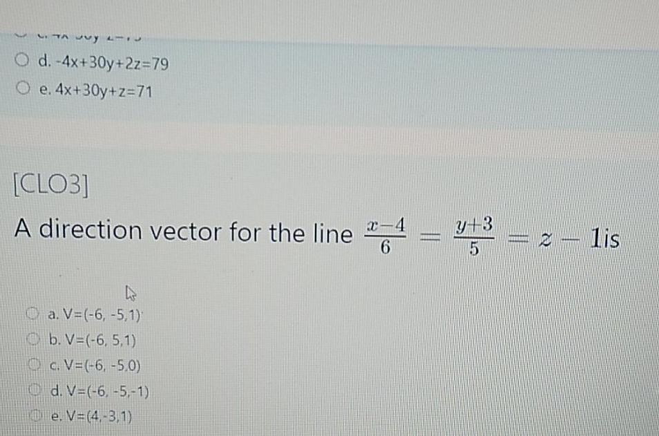 Solved Ta Uy O D 4x 30y 22 79 O E 4x 30y Z 71 Clo3 Chegg Com