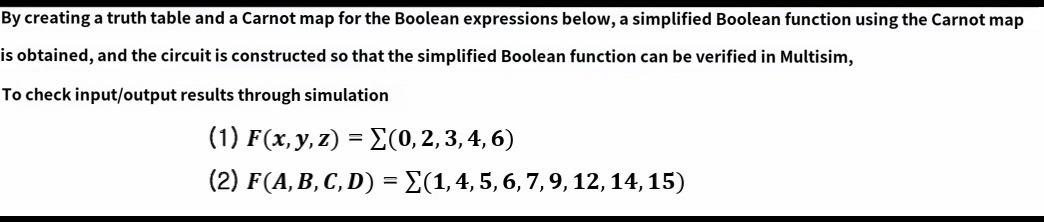Solved By creating a truth table and a Carnot map for the | Chegg.com