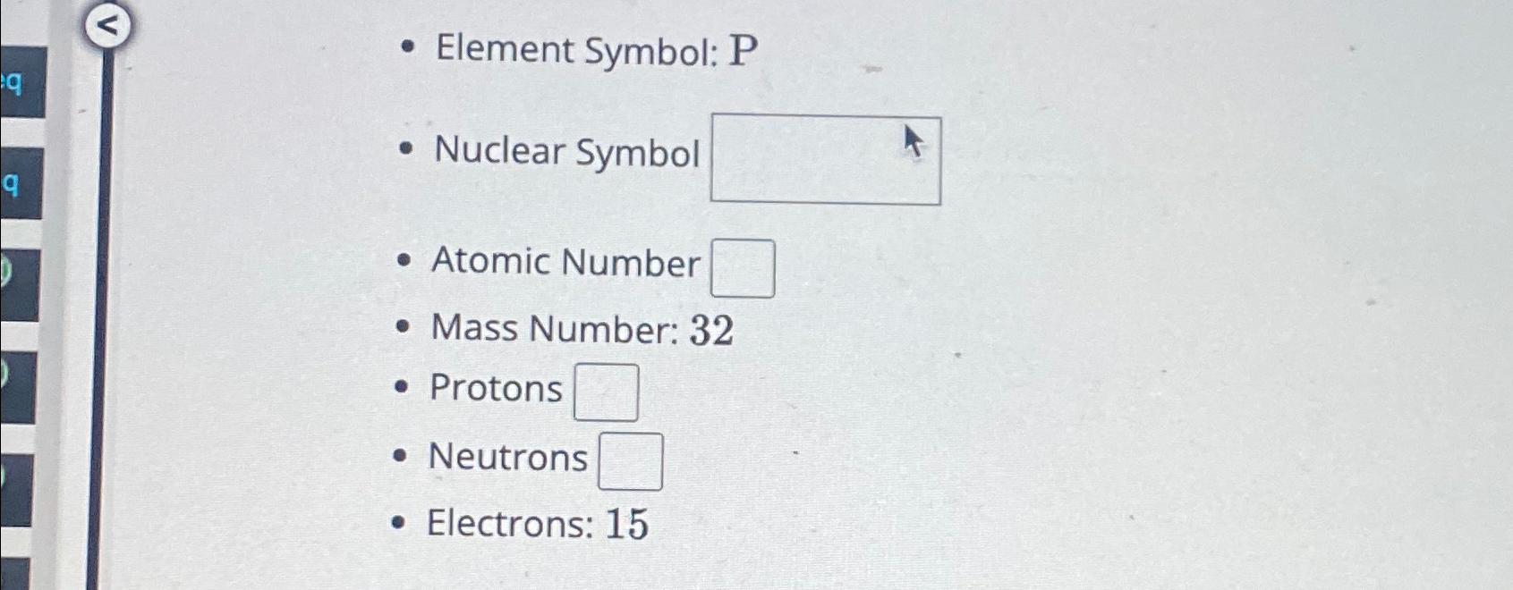 mass number of element p