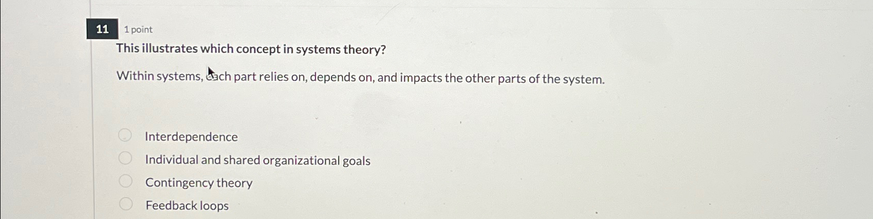 Solved 11 ﻿pointThis illustrates which concept in systems | Chegg.com