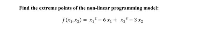 Solved Find the extreme points of the non-linear programming | Chegg.com