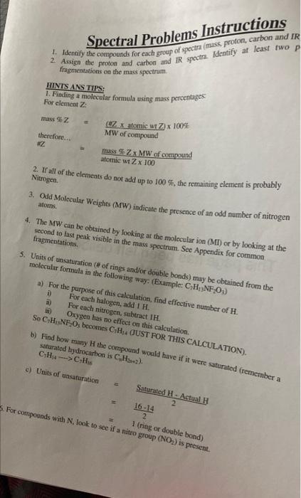 Solved Spectral Problems Instructions 2. Assign The Proton | Chegg.com