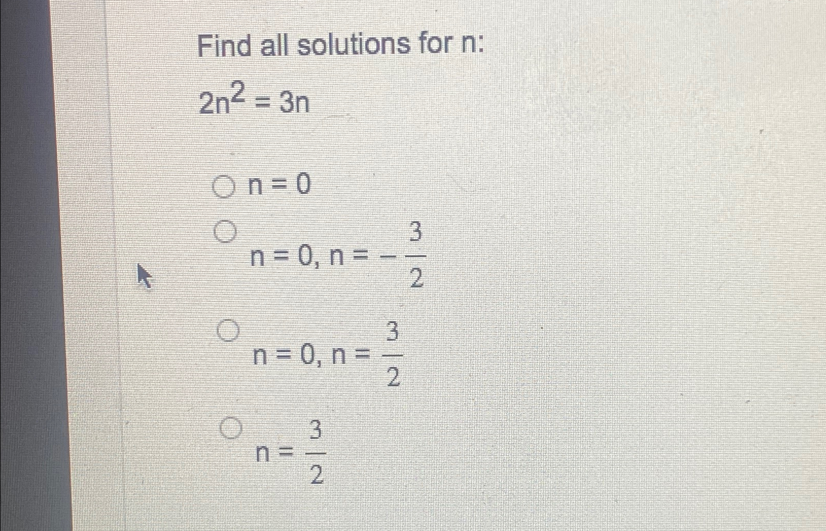 Solved Find all solutions for n | Chegg.com