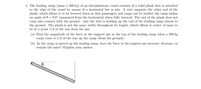 Maximum Ramp Mass Solved 4. The loading ramp (mass 1,200 kg) of an | Chegg.com