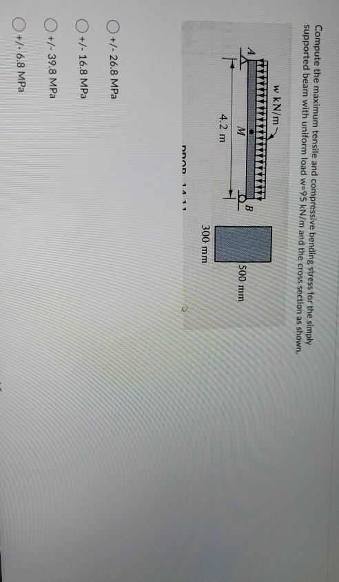 Solved Compute The Maximum Tensile And Compressive Bending | Chegg.com