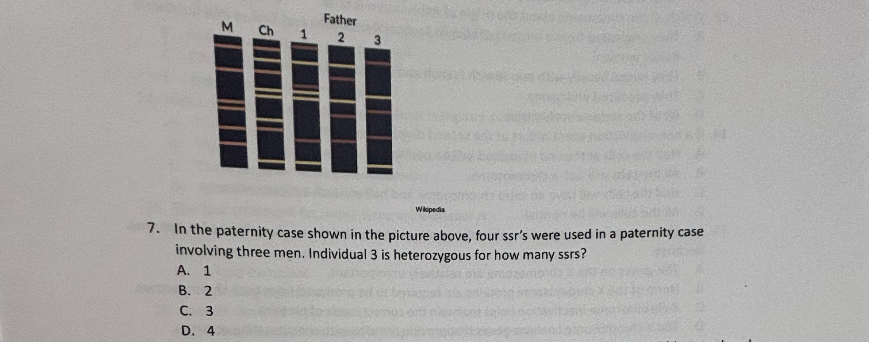 Solved Wikipedia7. ﻿In the paternity case shown in the | Chegg.com