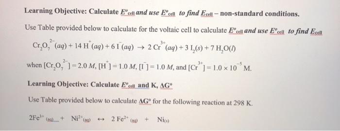 Solved Learning Objective: Calculate E