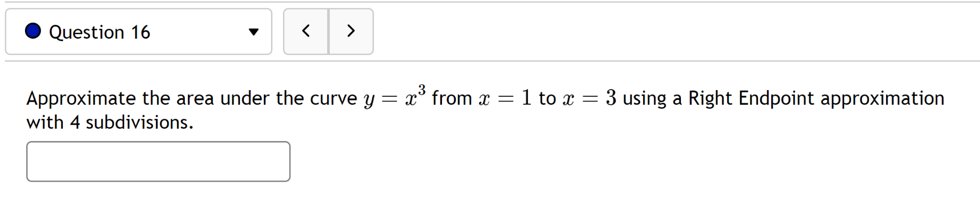 Solved Approximate the area under the curve y=x3 from x=1 to | Chegg.com