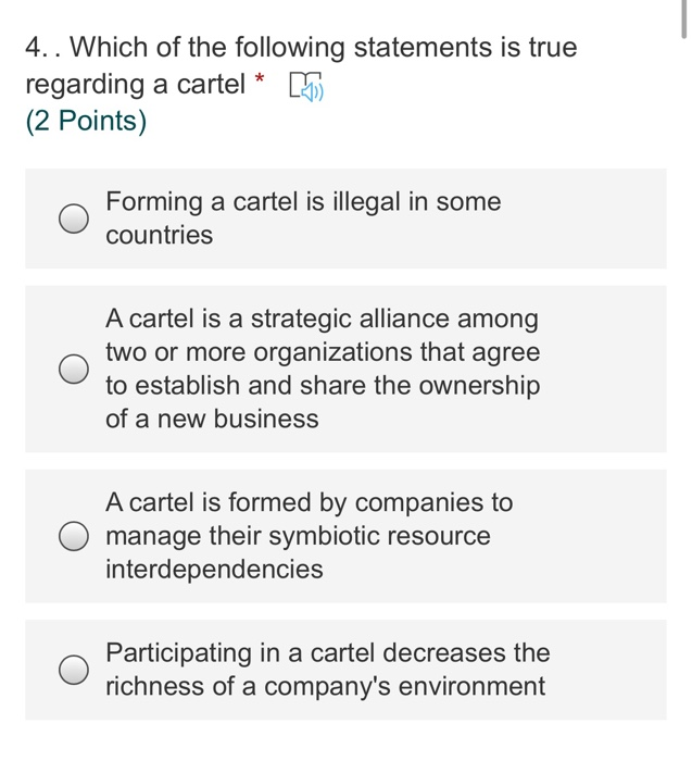 Solved 4 Which Of The Following Statements Is True Chegg