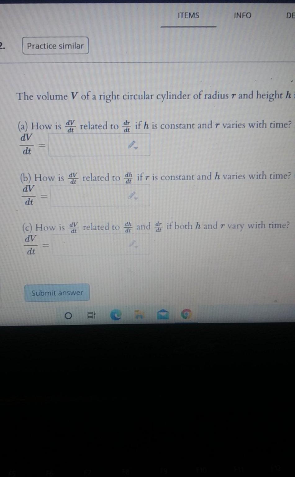 Solved HW 7: Related Rates OPEN ITEMS INFO 2. Practice | Chegg.com