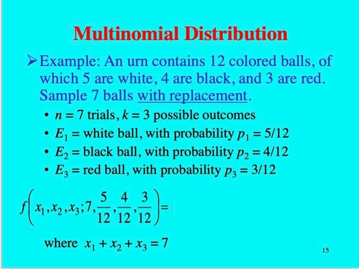 Solved Multinomial Distribution Example: An urn contains 12 | Chegg.com