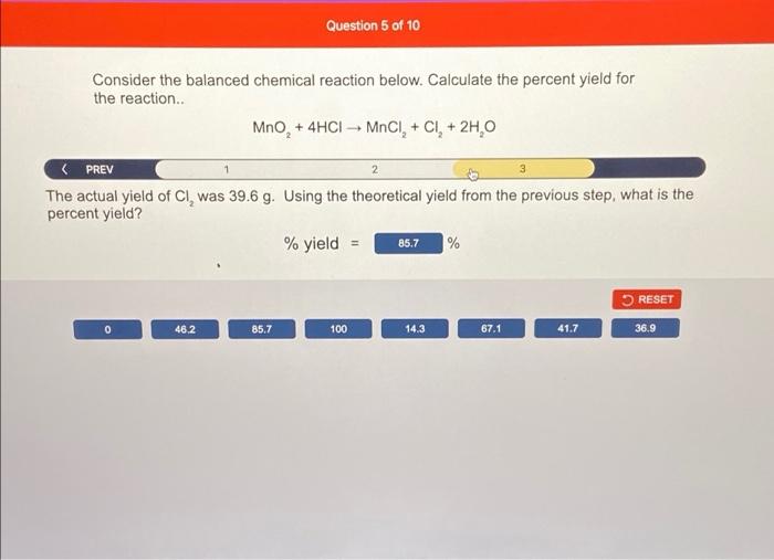 Solved Consider The Balanced Chemical Reaction Below. | Chegg.com