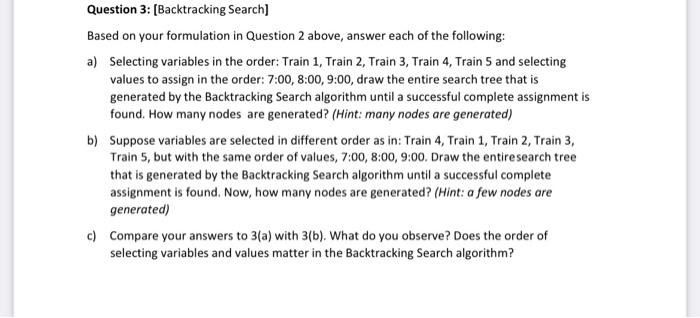 Solved Trains Scheduling Problem The tracks in the following | Chegg.com