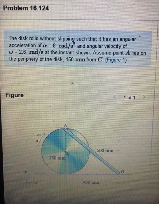 Solved Problem 16.124 The disk rolls without slipping such | Chegg.com