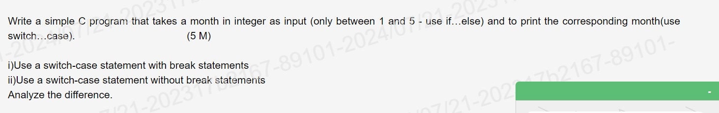 Solved Write a simple C program that takes a month in | Chegg.com
