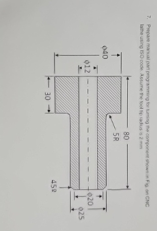 Solved Prepare manual part programming for turning the | Chegg.com