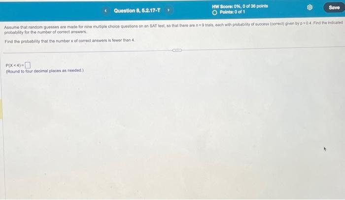 Solved Assume that random quesses are made for nine multiple | Chegg.com