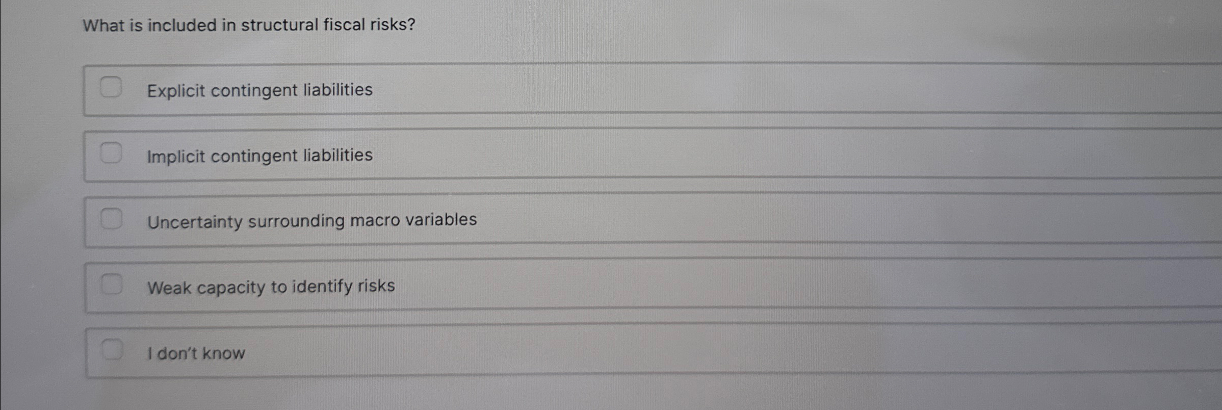 Solved What is included in structural fiscal risks?Explicit | Chegg.com