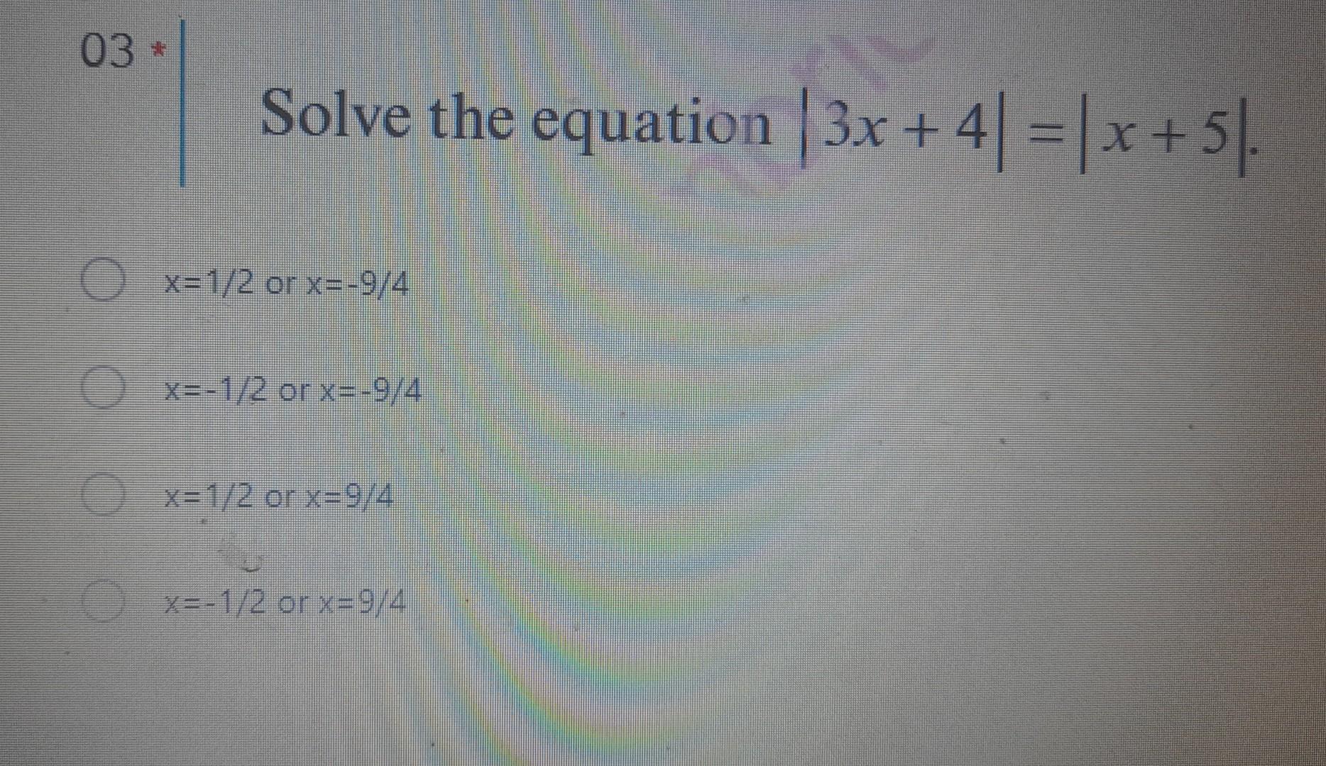 5 4 x 1 )= 2x 9