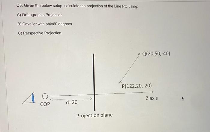 Solved Q3. Given The Below Setup, Calculate The Projection | Chegg.com