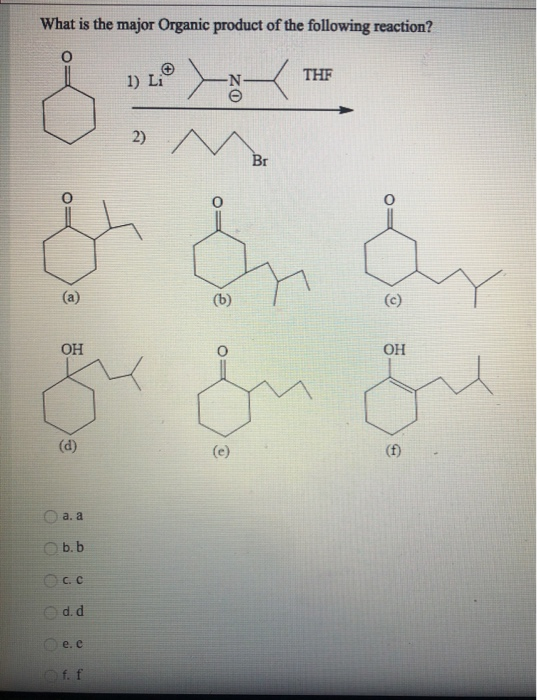 What Is The Major Organic Product Of The Following Chegg Com