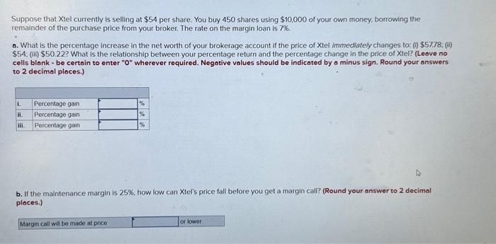 Solved Suppose that Xtel currently is selling at $54 per | Chegg.com