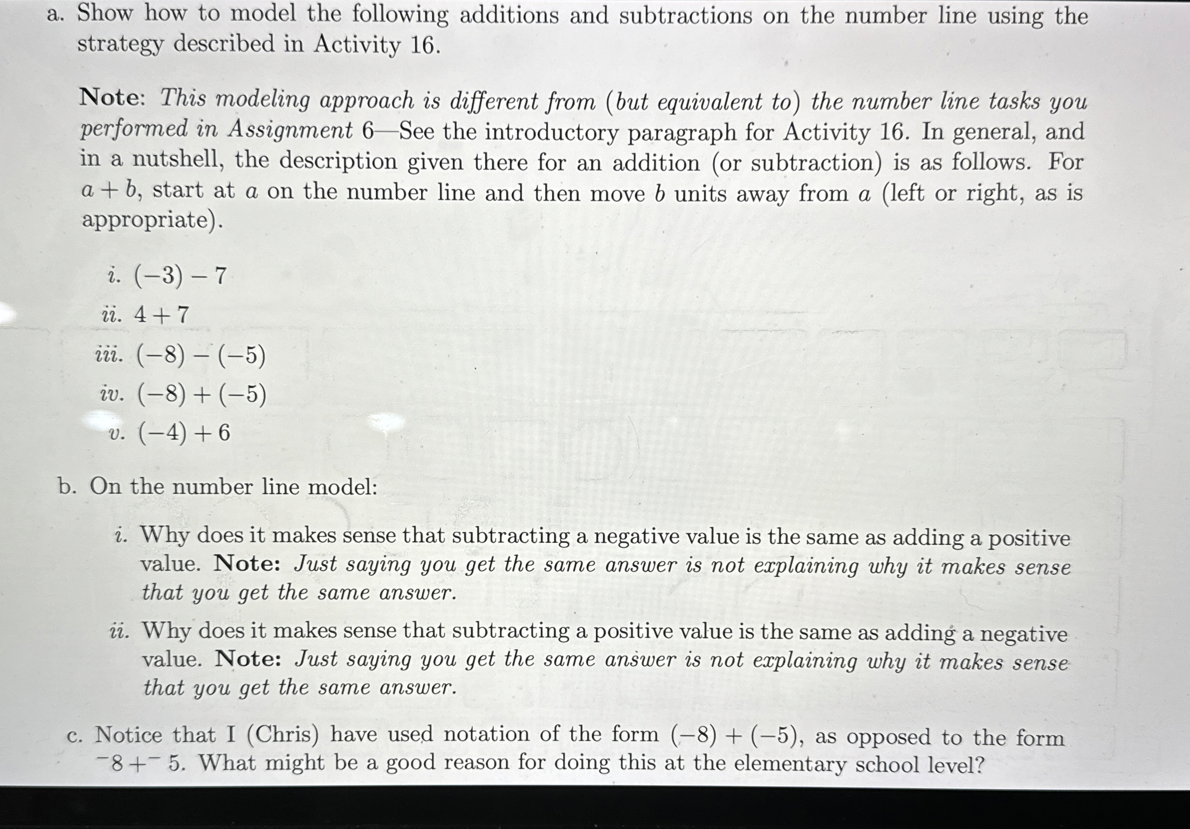 Solved a. ﻿Show how to model the following additions and | Chegg.com
