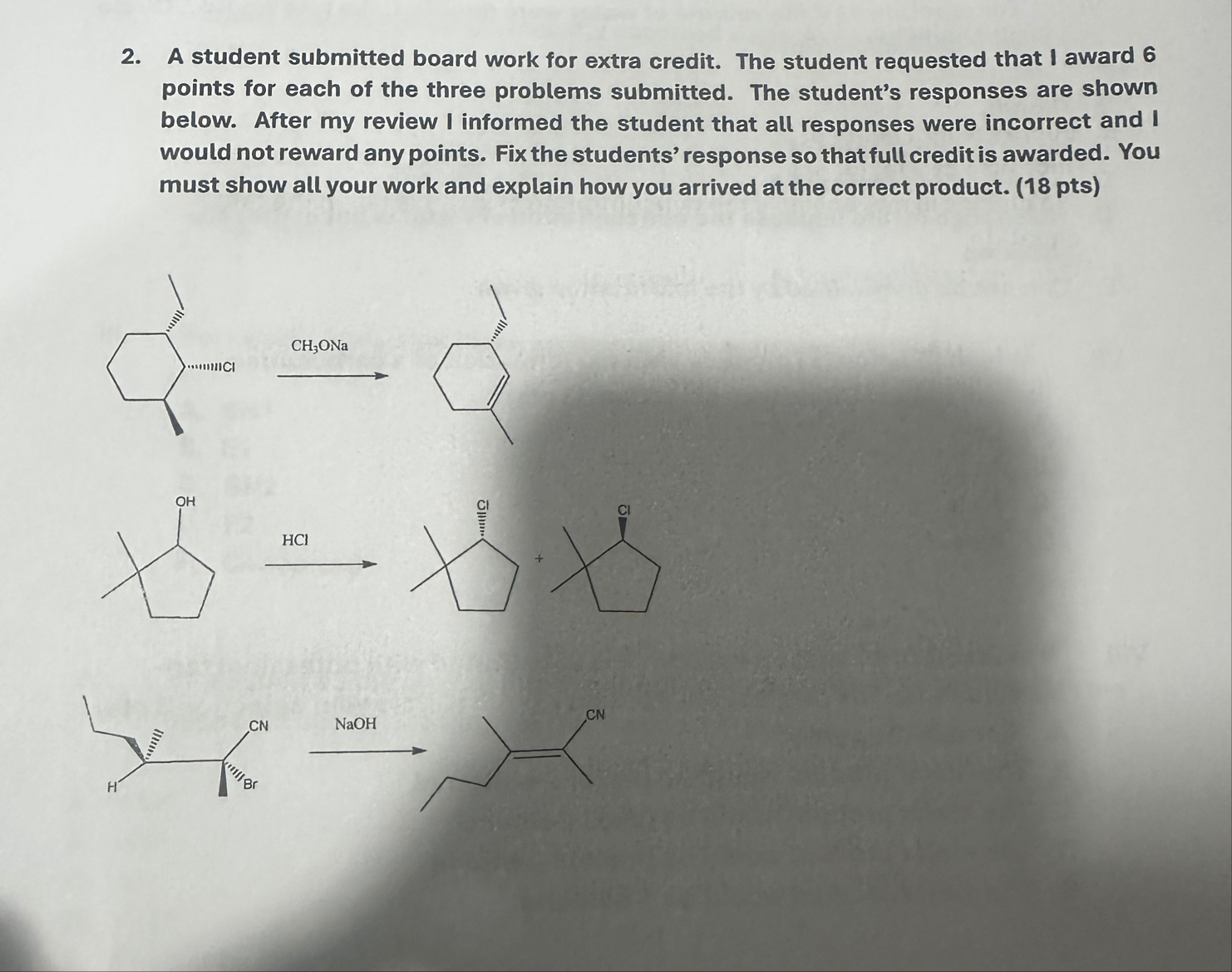 Solved A student submitted board work for extra credit. The | Chegg.com