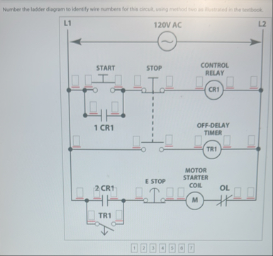 Solved Number the ladder diagram to identify wire numbers | Chegg.com