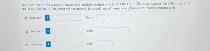Solved The electric field in an xy plane produced by a | Chegg.com