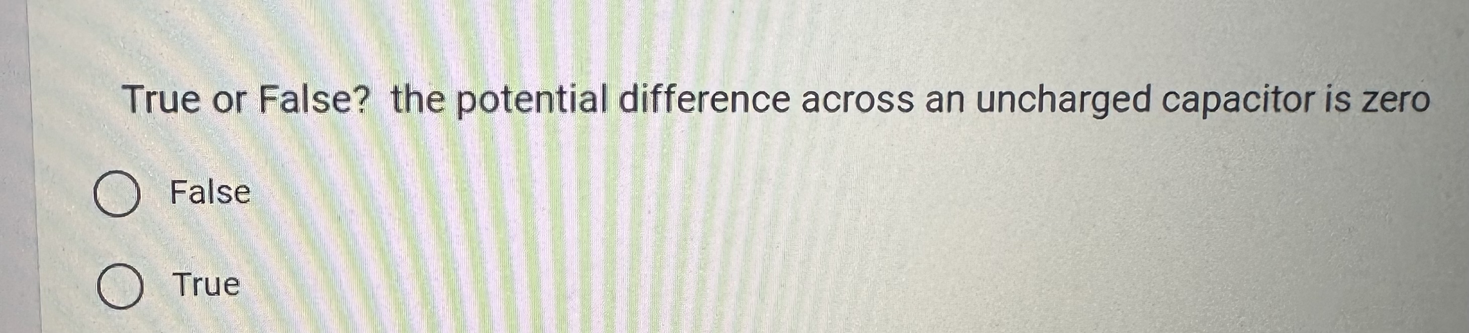 Solved True or False? the potential difference across an | Chegg.com