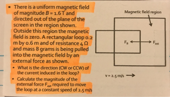 Solved Magnetic field region There is a uniform magnetic | Chegg.com