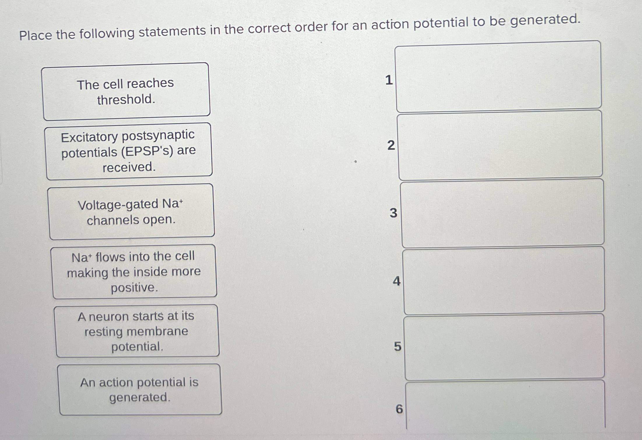 Solved Place the following statements in the correct order | Chegg.com
