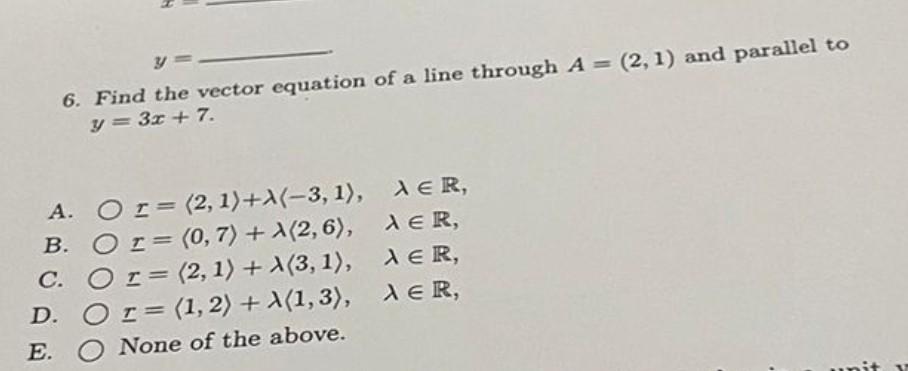 Solved 6. Find the vector equation of a line through \\( | Chegg.com