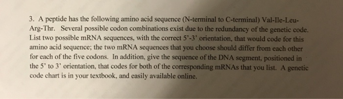 Solved 3. A peptide has the following amino acid sequence | Chegg.com