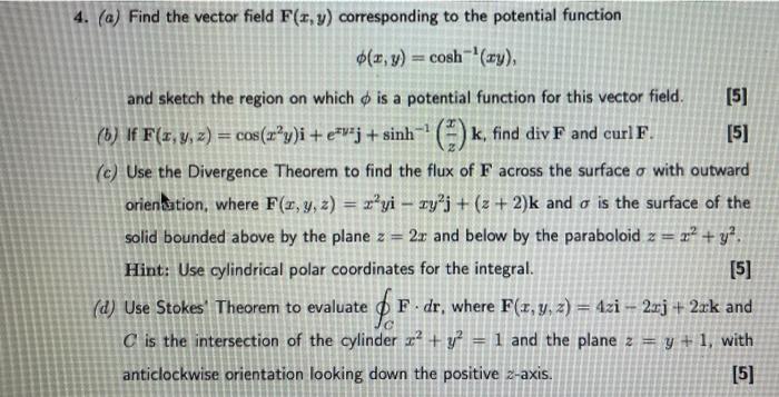 Solved 4. (a) Find the vector field F(x,y) corresponding to | Chegg.com