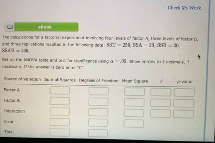 Solved Check My Work еВook The calculations for a factorial | Chegg.com
